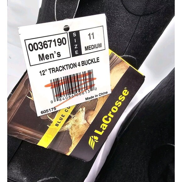 LaCrosse Men's Size 11 Waterproof 12" Med Tracktion Rubber 4 Buckle Boots Lined - Picture 10 of 10
